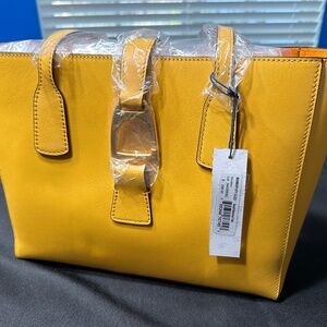 NWT Dooney & Bourke yellow small Shannon leather tote
